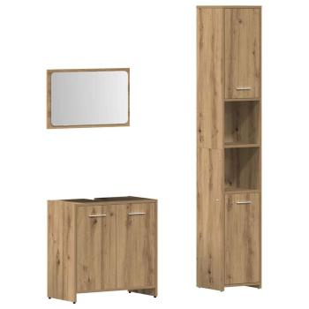 3-tlg. Badmöbel-Set Artisan-Eiche Holzwerkstoff