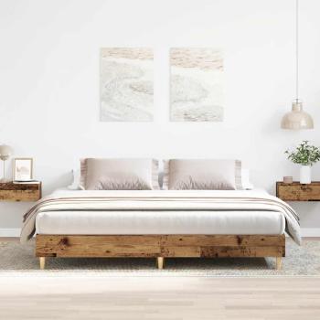 ARDEBO.de - Bettgestell ohne Matratze Altholz 180x200cm Holzwerkstoff