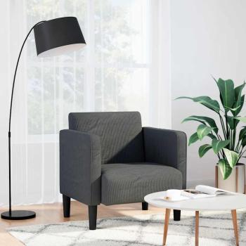 ARDEBO.de - Sessel mit Armlehnen Dunkelgrau 54 cm Cordstoff