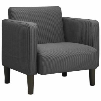 Sessel mit Armlehnen Dunkelgrau 54 cm Cordstoff