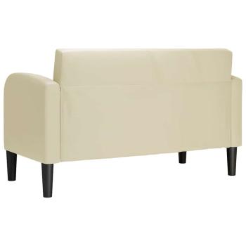 Zweisitzer-Sofa Creme 110 cm Kunstleder