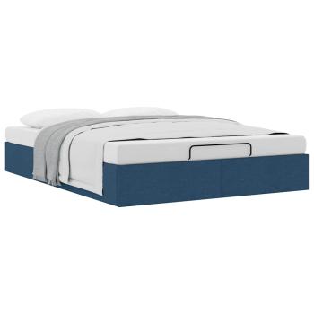 Ottoman-Bett ohne Matratze Blau 140x190 cm Stoff