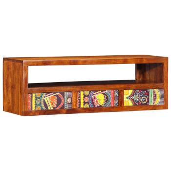 TV-Wandschrank Mehrfarbig 90x30x30 cm Massivholz Akazie