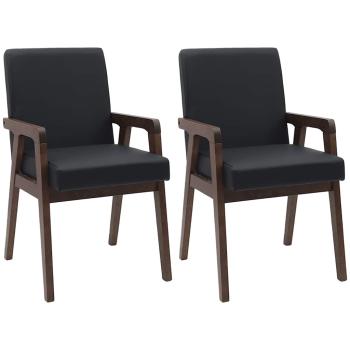 Esszimmerstühle mit Kissen 2 Stk. Braun Massivholz Gummibaum