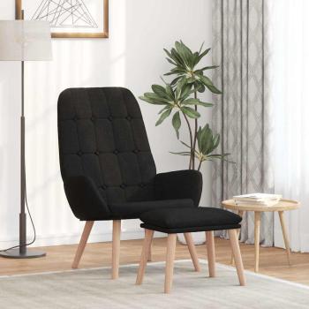 ARDEBO.de - Relaxsessel mit Hocker Schwarz Stoff