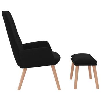Relaxsessel mit Hocker Schwarz Stoff