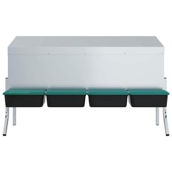 Hühner-Nistkasten 4 Fächer mit Beinen Verzinkter Stahl