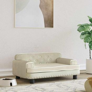 ARDEBO.de - Hundebett Creme 70x45x30 cm Samt