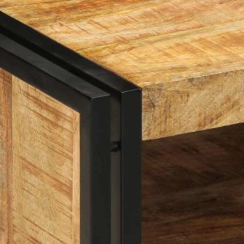 Couchtisch 50x50x38 cm Raues Massivholz Mango
