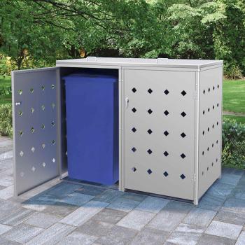 ARDEBO.de - Mülltonnenbox für 2 Tonnen 240 L Edelstahl