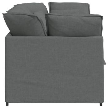 Modulares Sofa mit Kissen Stoff Dunkelgrau