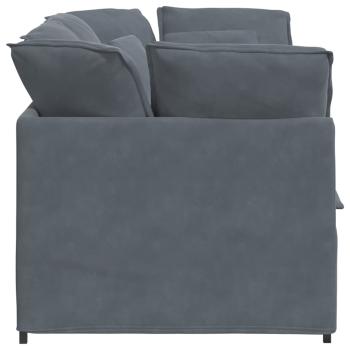 Modulares Sofa mit Kissen Samt Dunkelgrau