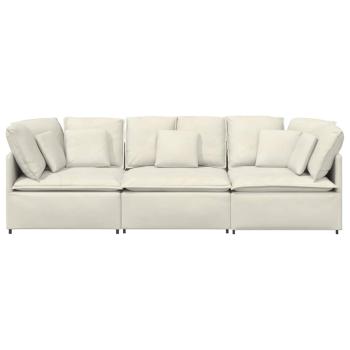 Modulares Sofa mit Kissen Samt Cream