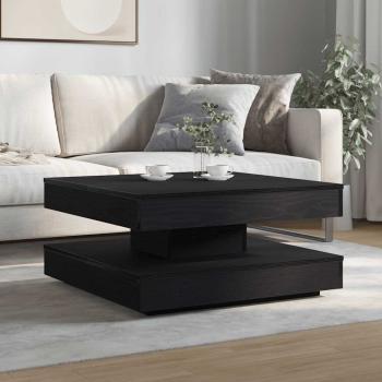 Couchtisch 360-Grad Drehbar Schwarz 70x70x34,5 cm