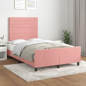 ARDEBO.de - Bettgestell ohne Matratze Rosa 120x190 cm Samt