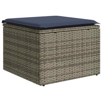 11-teiliges Gartensofa-Set mit Kissen, grau, Polyrattan