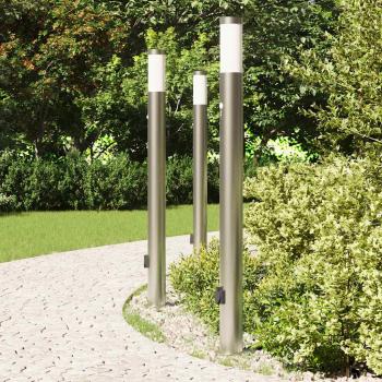 Pollerleuchten mit Sensor&Steckdose 3er 110 cm Edelstahl IP44