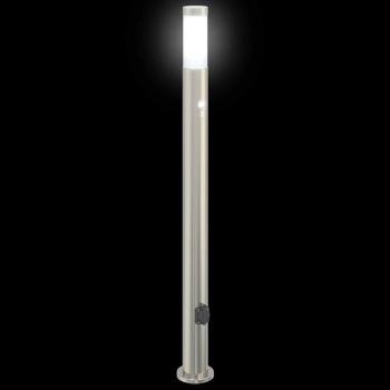 Pollerleuchten mit Sensor&Steckdose 3er 110 cm Edelstahl IP44