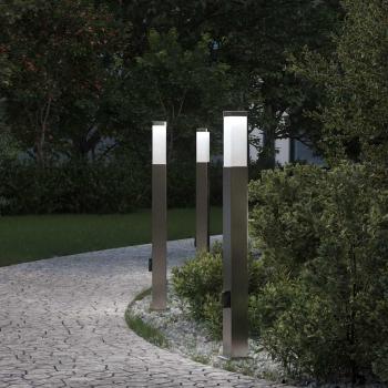 ARDEBO.de - Pollerleuchten mit Auslass 3 Stk. 80 cm Edelstahl IP44