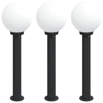 Pollerleuchten 3 Stück 80 cm Schwarz IP44