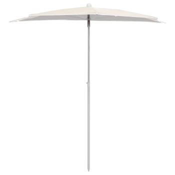 Halb-Sonnenschirm mit Mast 180x90 cm Sandfarbe