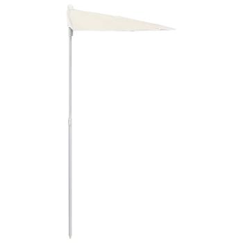 Halb-Sonnenschirm mit Mast 180x90 cm Sandfarbe