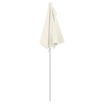 Halb-Sonnenschirm mit Mast 180x90 cm Sandfarbe