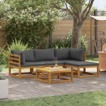 ARDEBO.de - 5-tlg. Garten-Lounge-Set mit Auflagen Massivholz Akazie