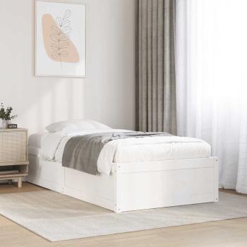ARDEBO.de - Massivholzbett ohne Matratze Weiß 75x190 cm Kiefernholz