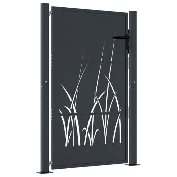 Gartentor Anthrazit 100x150 cm Stahl Gras-Design