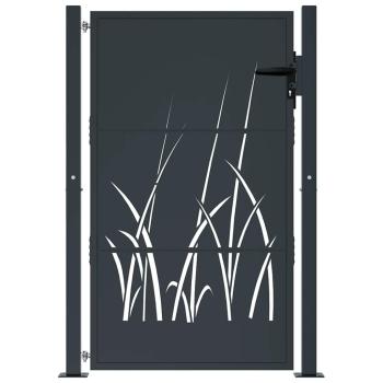 Gartentor Anthrazit 100x150 cm Stahl Gras-Design