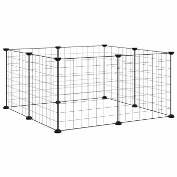 8-Panel-Haustierkäfig Schwarz 70x70x35 cm Stahl
