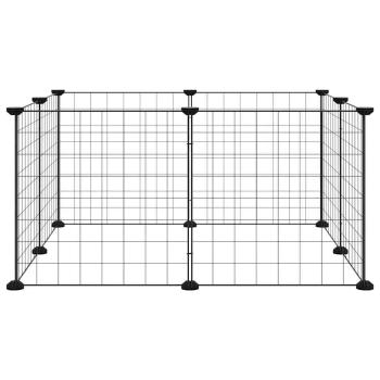 8-Panel-Haustierkäfig Schwarz 70x70x35 cm Stahl