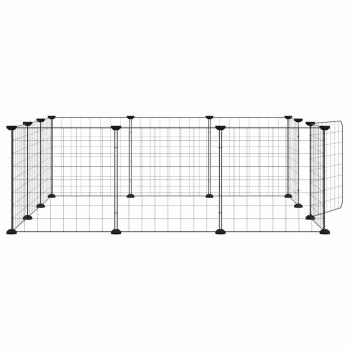 12-Panel-Haustierkäfig mit Tür Schwarz 105x105x35 cm Stahl