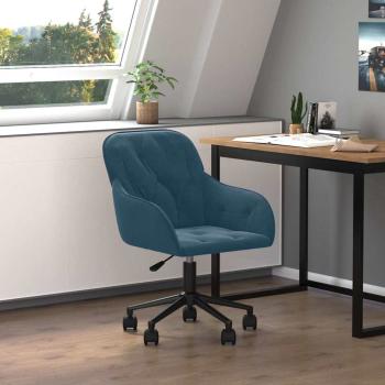 ARDEBO.de - Bürostuhl Drehbar Blau Samt