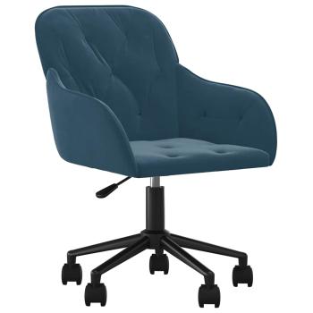 Bürostuhl Drehbar Blau Samt