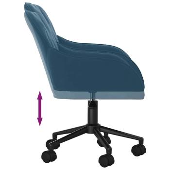 Bürostuhl Drehbar Blau Samt