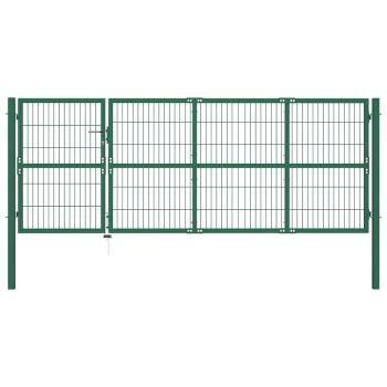 ARDEBO.de - Gartentor mit Pfosten 350x120 cm Stahl Grün