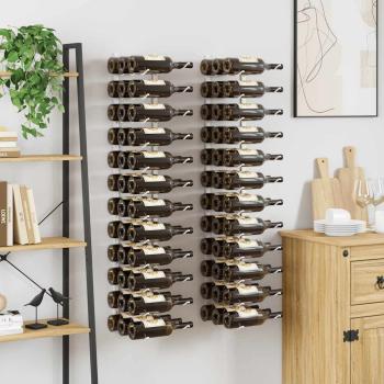 Wand-Weinregal für 36 Flaschen 2 Stk. Weiß Eisen