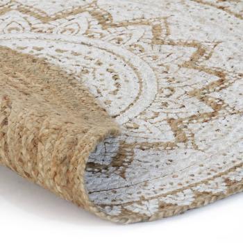 Teppich Jute Geflochten Bedruckt 150 cm Rund