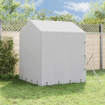 ARDEBO.de - Outdoor-Hundezwinger mit Dach Silbern 2x14x2,5 m Stahl Verzinkt