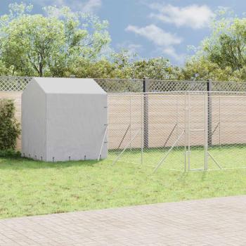 ARDEBO.de - Outdoor-Hundezwinger mit Dach Silbern 10x6x2,5 m Stahl Verzinkt