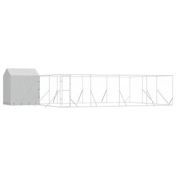 Outdoor-Hundezwinger mit Dach Silbern 10x6x2,5 m Stahl Verzinkt