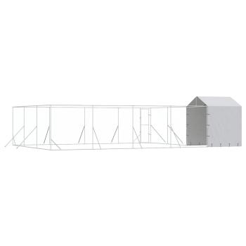 Outdoor-Hundezwinger mit Dach Silbern 10x6x2,5 m Stahl Verzinkt
