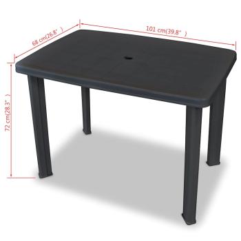Gartentisch Anthrazit 101x68x72 cm Kunststoff