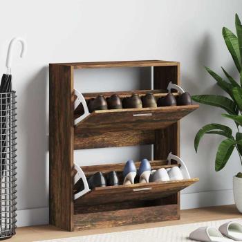 ARDEBO.de - Schuhschrank Räuchereiche 63x24x81 cm Holzwerkstoff