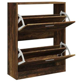 Schuhschrank Räuchereiche 63x24x81 cm Holzwerkstoff