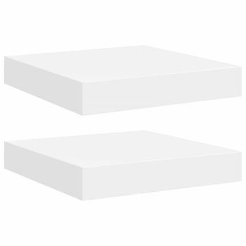 Schweberegale 2 Stk. Weiß 23x23,5x3,8 cm MDF