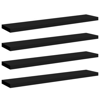 Schweberegale 4 Stk. Schwarz 120x23,5x3,8 cm MDF