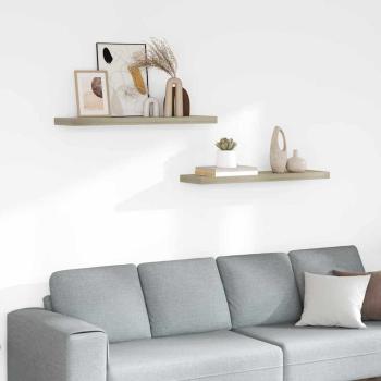 ARDEBO.de - Schweberegale 2 Stk. Eichen-Optik 90x23,5x3,8 cm MDF